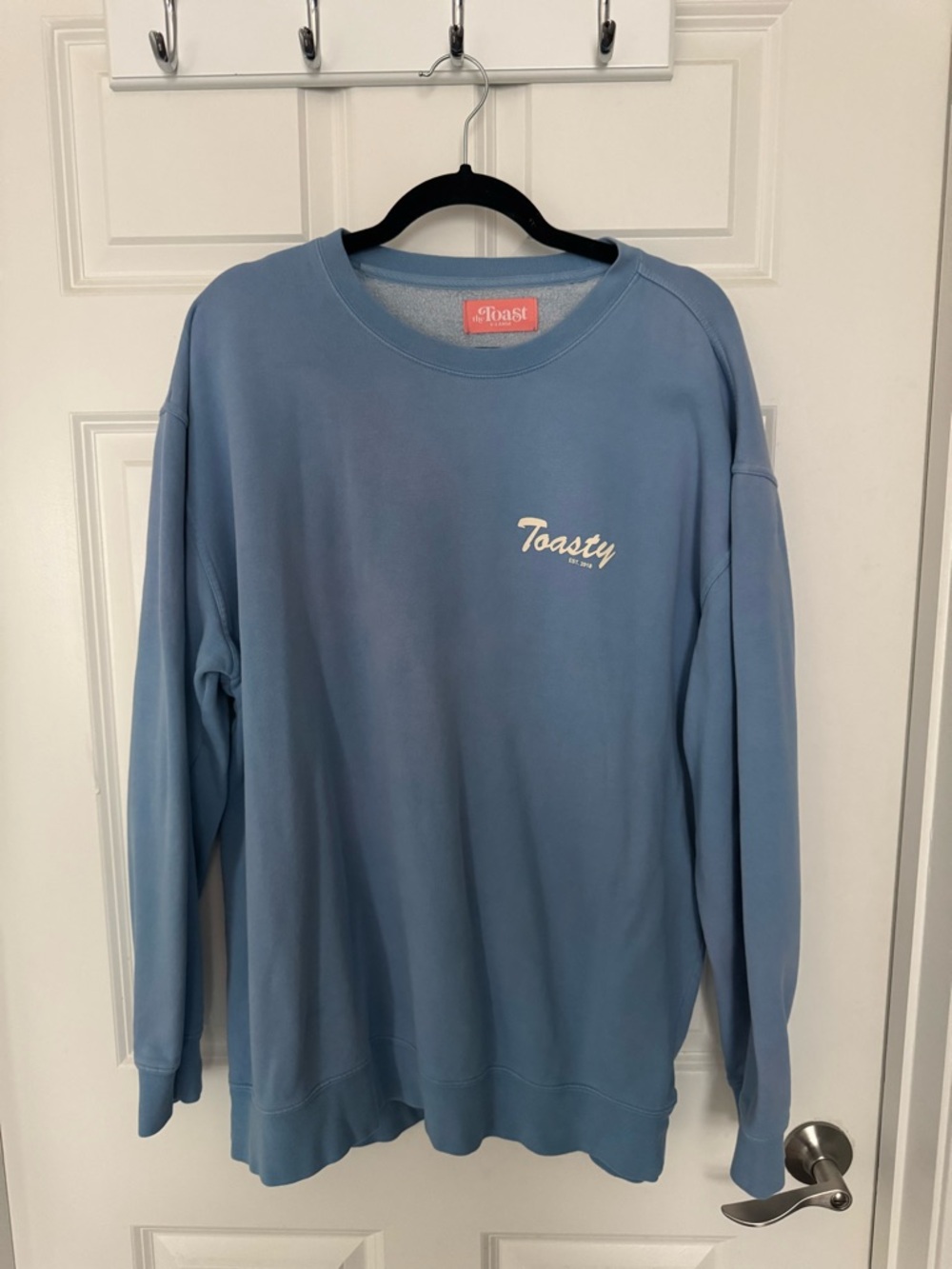 The Toast Podcast Women's Blue Crewneck Sweatshirt
